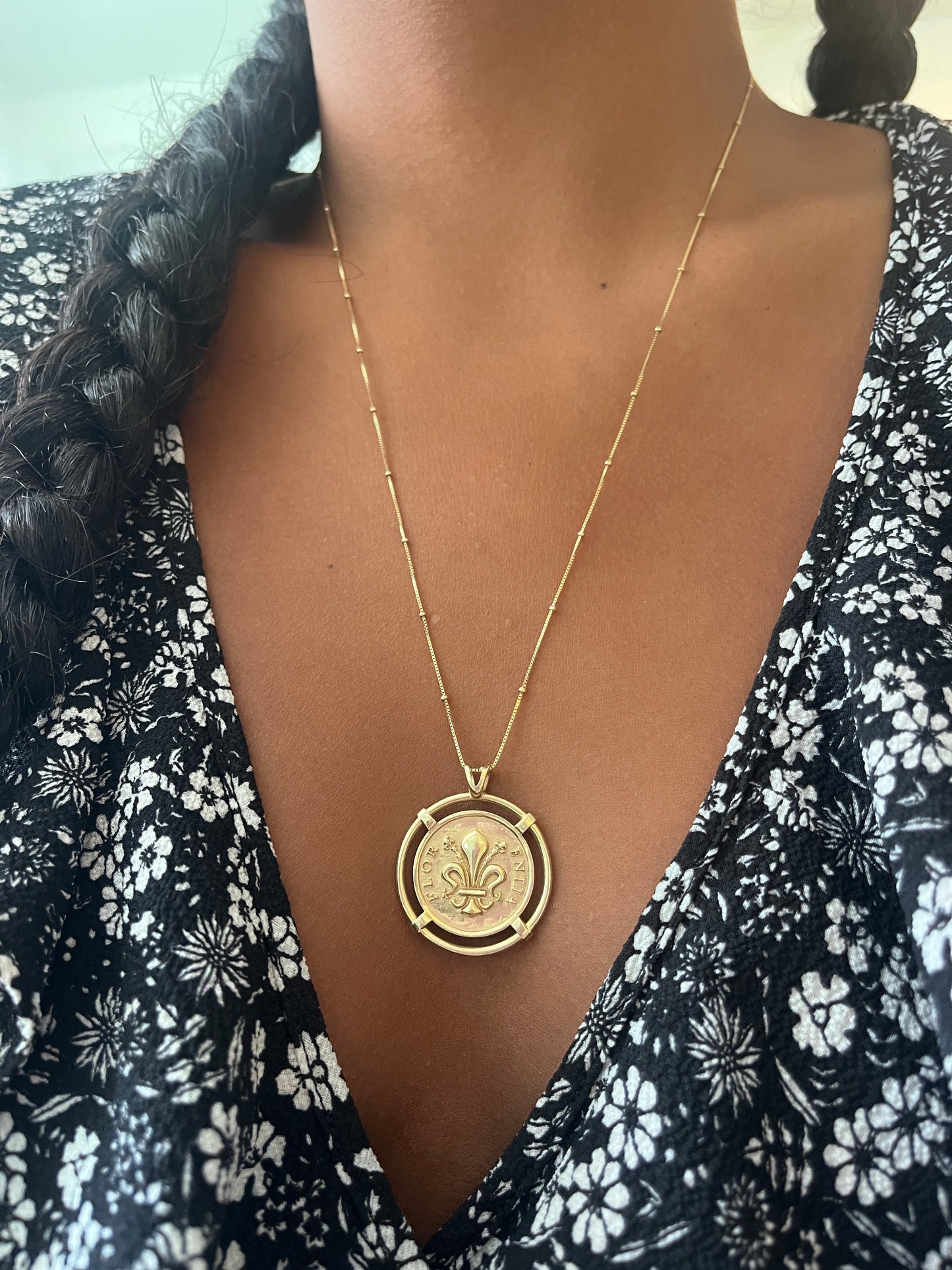 Fleur De Lis Coin Necklace