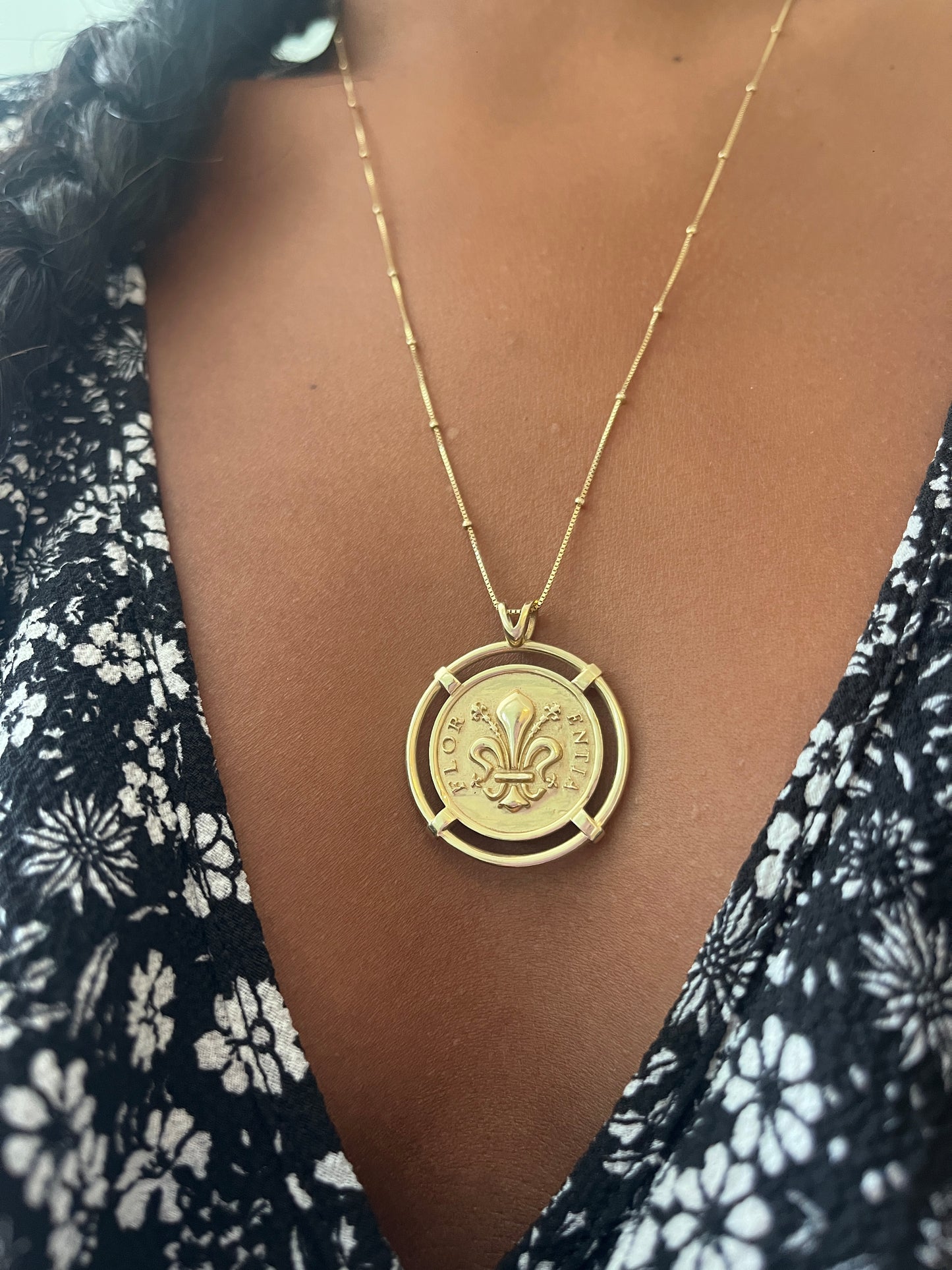 Fleur De Lis Coin Necklace