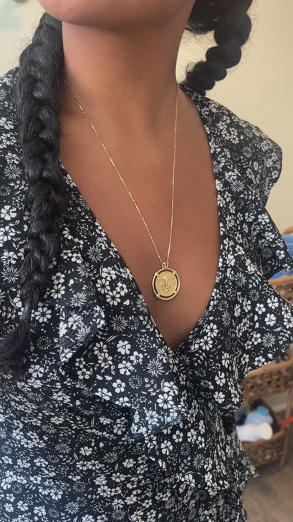 Fleur De Lis Coin Necklace